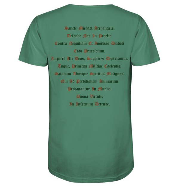 St. Michael – Defende Nos In Proelio (Green Bay) - Organic Shirt - Image 2