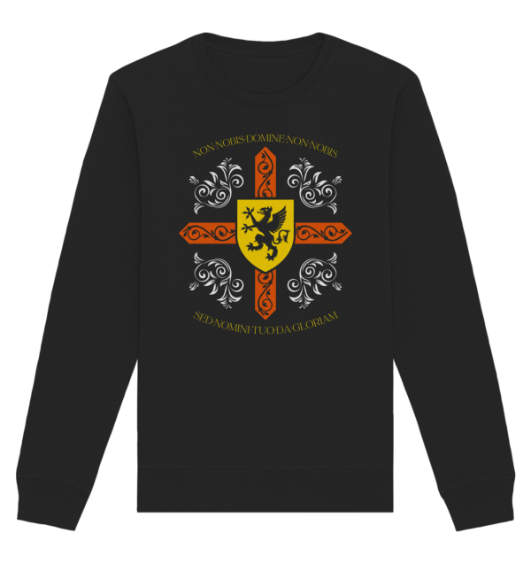 Non nobis, Domine - Templar Motto - Organic Basic Unisex Sweatshirt - Image 2