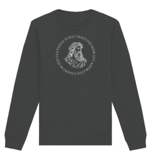 Tradition Is Not The Adoration of Ashes - Jupiter Bust - White  - Organic Basic Unisex Sweatshirt