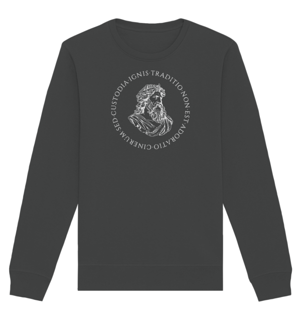 Tradition Is Not The Adoration of Ashes - Jupiter Bust - White  - Organic Basic Unisex Sweatshirt