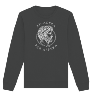 Ad Astra Per Aspera – Marcus Aurelius – White - Organic Basic Unisex Sweatshirt