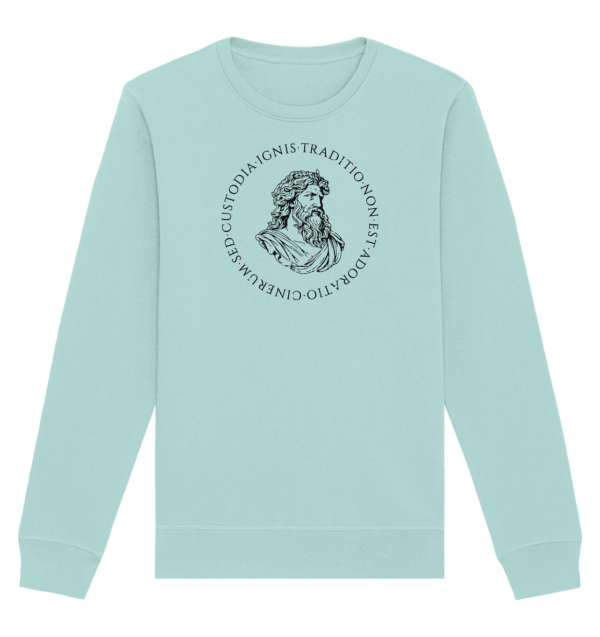 Tradition Is Not The Adoration of Ashes – Jupiter – Black - Organic Basic Unisex Sweatshirt - Image 2
