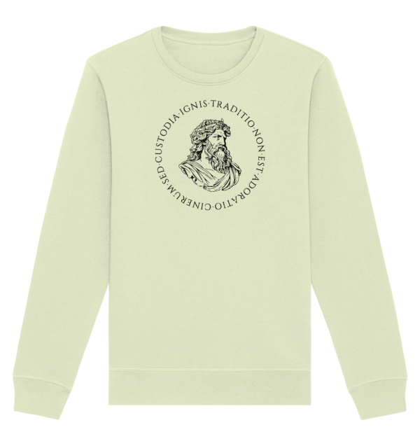 Tradition Is Not The Adoration of Ashes – Jupiter – Black - Organic Basic Unisex Sweatshirt - Image 5
