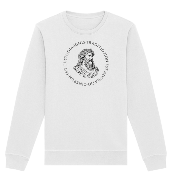 Tradition Is Not The Adoration of Ashes – Jupiter – Black - Organic Basic Unisex Sweatshirt - Image 6