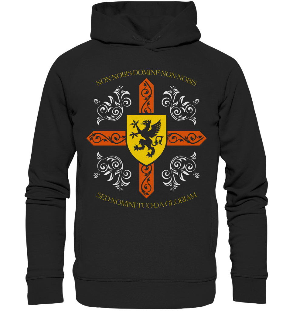 Non nobis, Domine - Templar Motto - Organic Fashion Hoodie