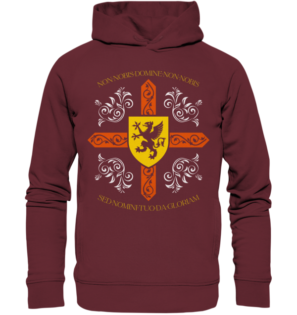 Non nobis, Domine - Templar Motto - Organic Fashion Hoodie - Image 2