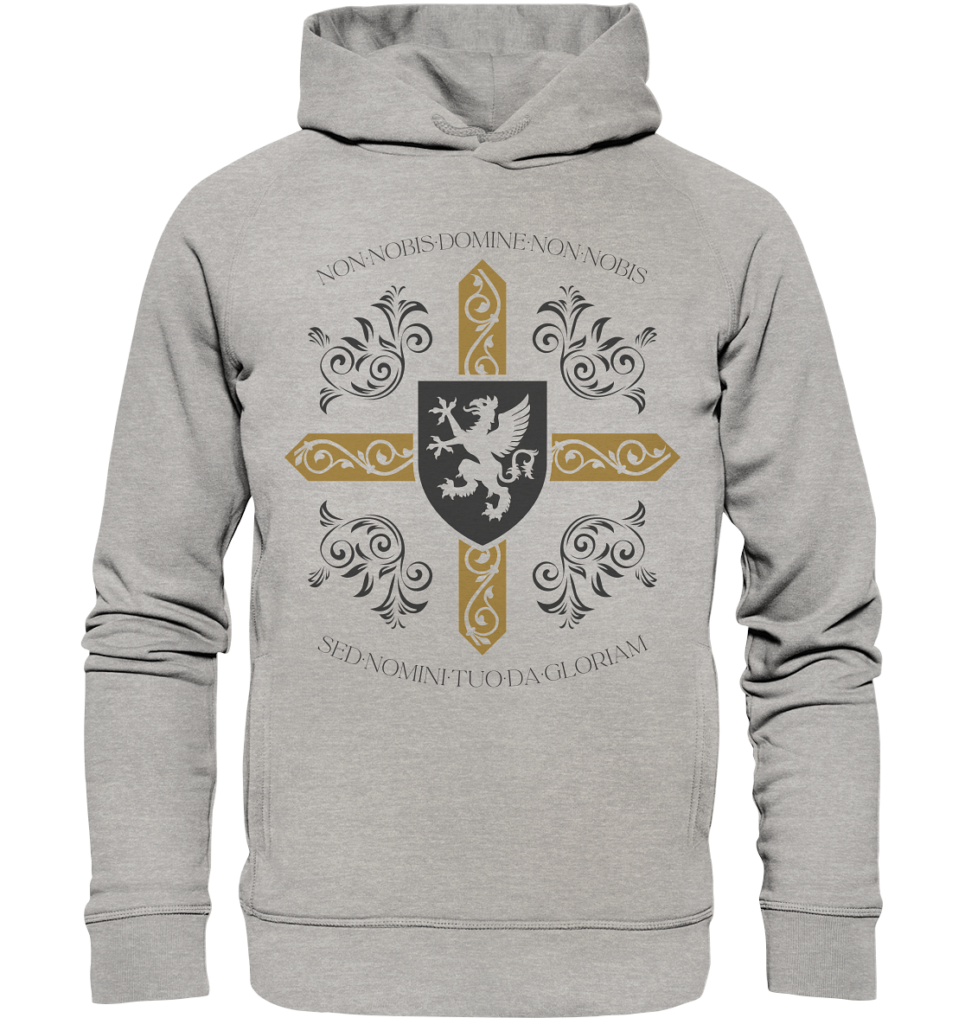 Non nobis, Domine - Templar Maxim - Organic Fashion Hoodie