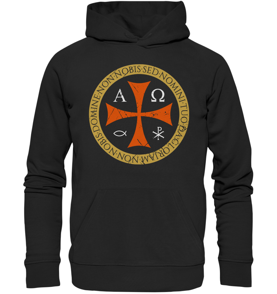 Non Nobis, Domine – Templar Cross - Organic Hoodie