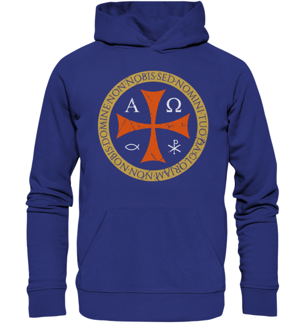 Non Nobis, Domine – Templar Cross - Organic Hoodie - Image 8