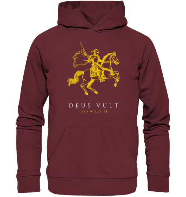 Deus Vult - God Wills It - Organic Hoodie - Image 2