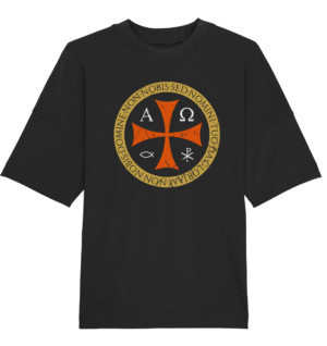 Non Nobis, Domine – Templar Cross - Organic Oversize Shirt