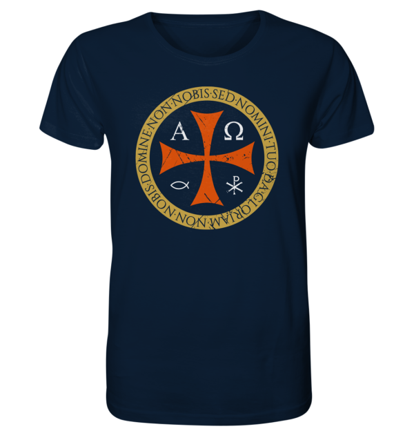 Non Nobis, Domine – Templar Cross - Organic Shirt - Image 4