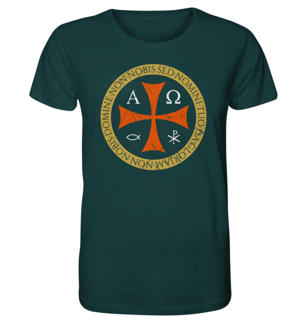 Non Nobis, Domine – Templar Cross - Organic Shirt - Image 5