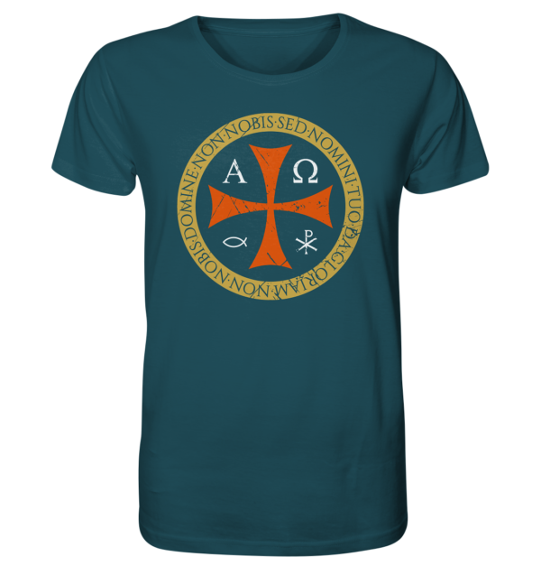 Non Nobis, Domine – Templar Cross - Organic Shirt - Image 9