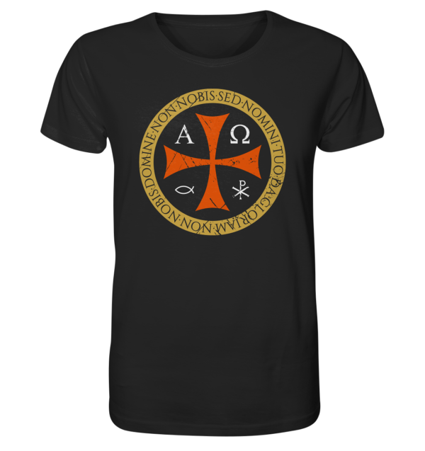 Non Nobis, Domine – Templar Cross - Organic Shirt - Image 2