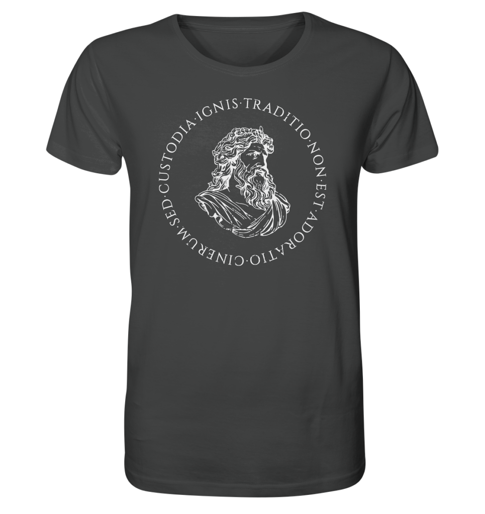 Tradition Is Not The Adoration of Ashes - Jupiter Bust - White  - Organic Shirt