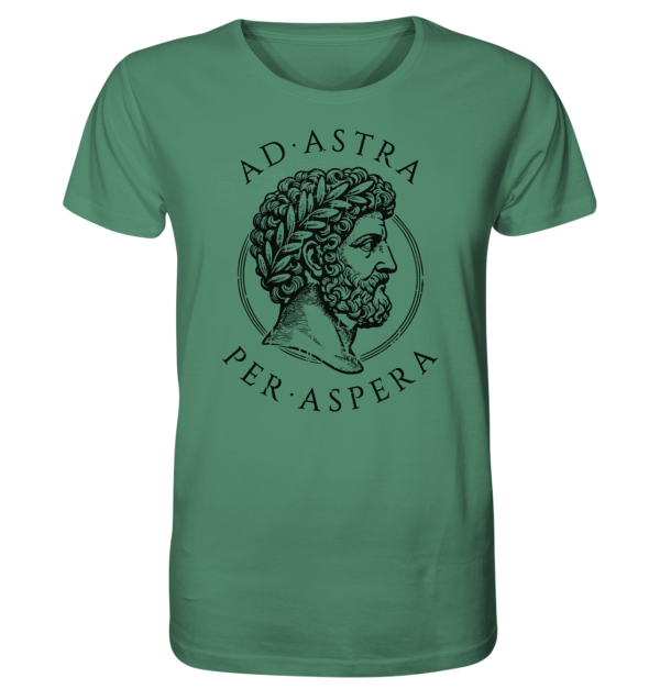 Ad Astra Per Aspera – Marcus Aurelius – Black - Organic Shirt - Image 6