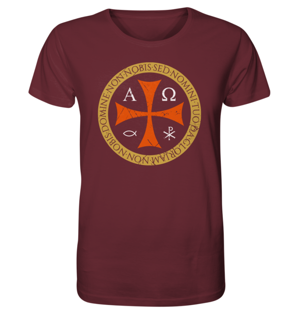 Non Nobis, Domine – Templar Cross - Organic Shirt - Image 3