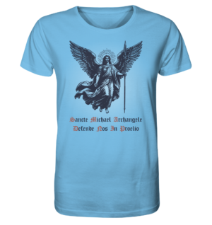 St. Michael - Defende Nos In Proelio (Aqua Blue) - Organic Shirt