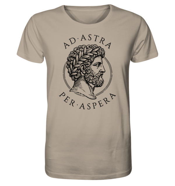Ad Astra Per Aspera – Marcus Aurelius – Black - Organic Shirt - Image 4