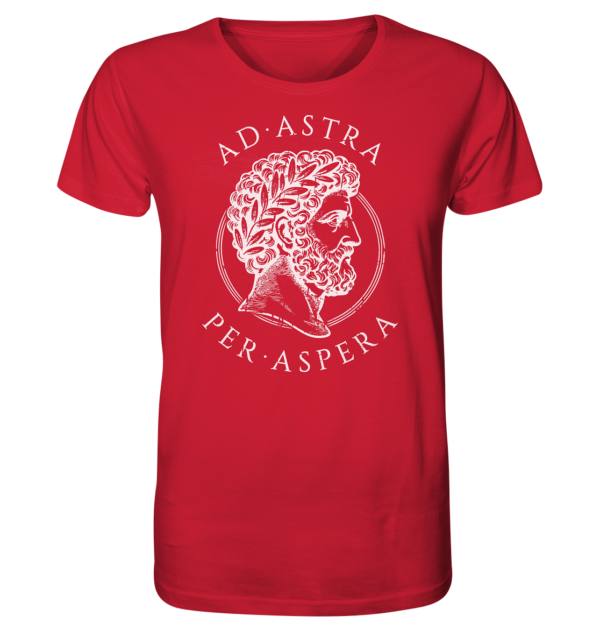 Ad Astra Per Aspera – Marcus Aurelius – White - Organic Shirt - Image 8