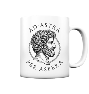 Ad Astra Per Aspera – Marcus Aurelius – Black - Tasse matt