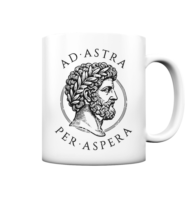 Ad Astra Per Aspera – Marcus Aurelius – Black - Tasse matt