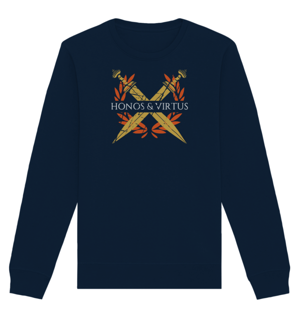 Honos & Virtus - Twin Roman Swords - Gladius - Organic Basic Unisex Sweatshirt - Image 5
