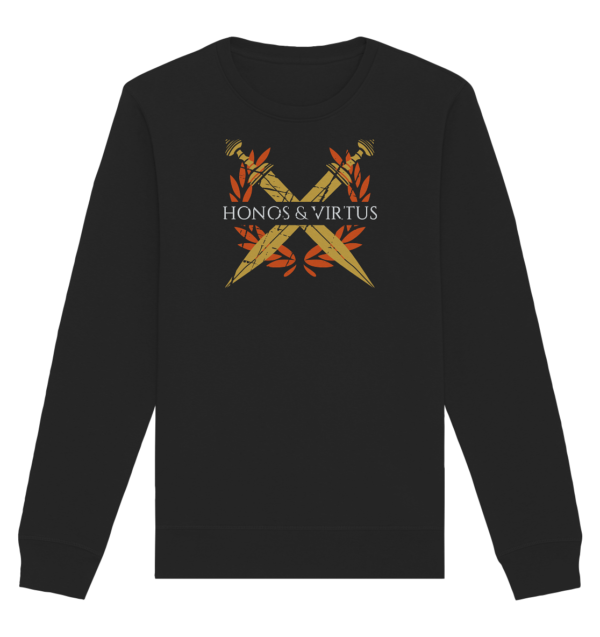 Honos & Virtus - Twin Roman Swords - Gladius - Organic Basic Unisex Sweatshirt - Image 2