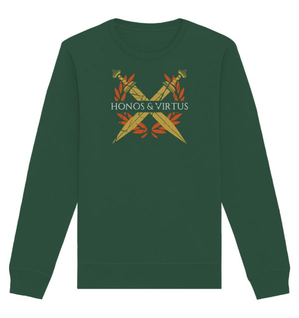 Honos & Virtus - Twin Roman Swords - Gladius - Organic Basic Unisex Sweatshirt - Image 3