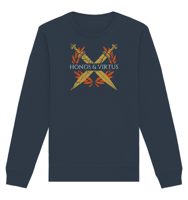 Honos & Virtus - Twin Roman Swords - Gladius - Organic Basic Unisex Sweatshirt - Image 6