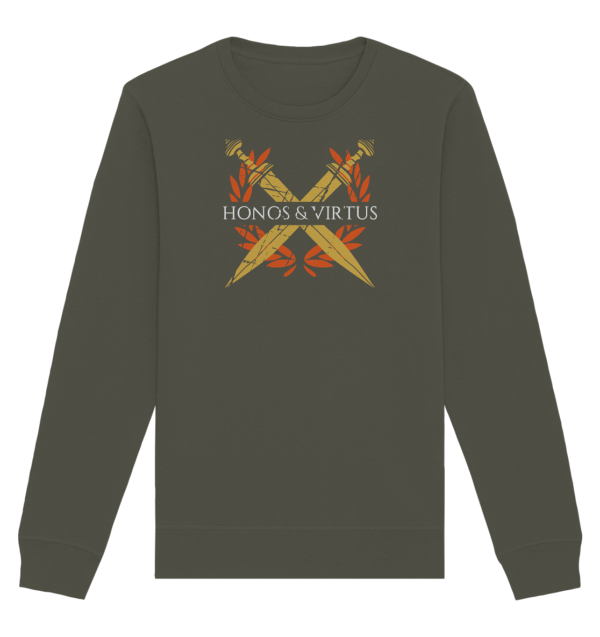Honos & Virtus - Twin Roman Swords - Gladius - Organic Basic Unisex Sweatshirt - Image 7