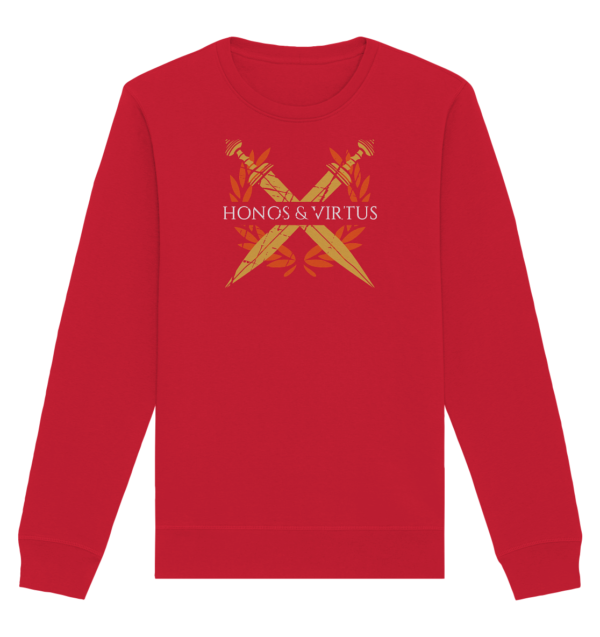 Honos & Virtus - Twin Roman Swords - Gladius - Organic Basic Unisex Sweatshirt - Image 8