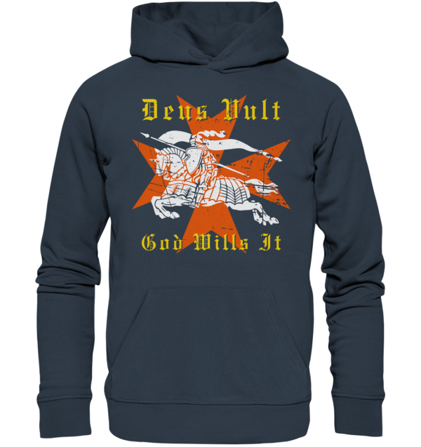 Deus Vult - Maltese Cross - Organic Hoodie - Image 6