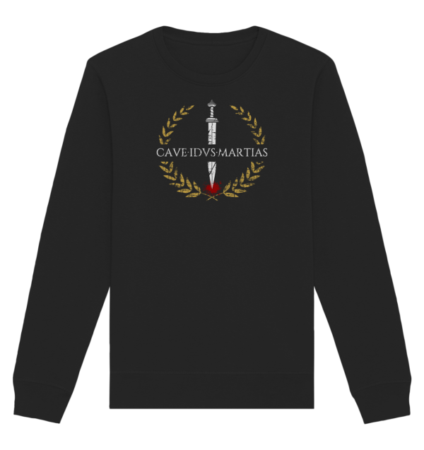Cave Idus Martias – Beware the Ides of March - Organic Basic Unisex Sweatshirt - Image 2