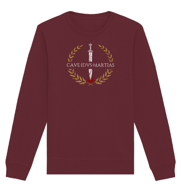 Cave Idus Martias – Beware the Ides of March - Organic Basic Unisex Sweatshirt - Image 4
