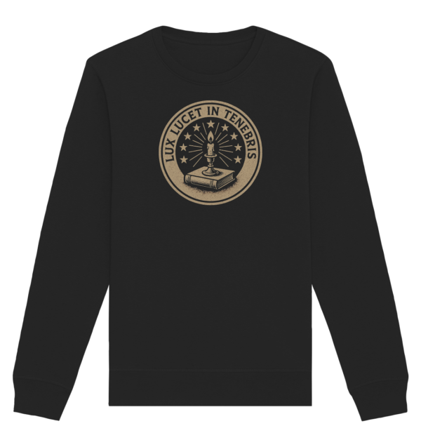 Lux Lucet In Tenebris - The Light Shines In The Darkness - Organic Basic Unisex Sweatshirt - Image 2