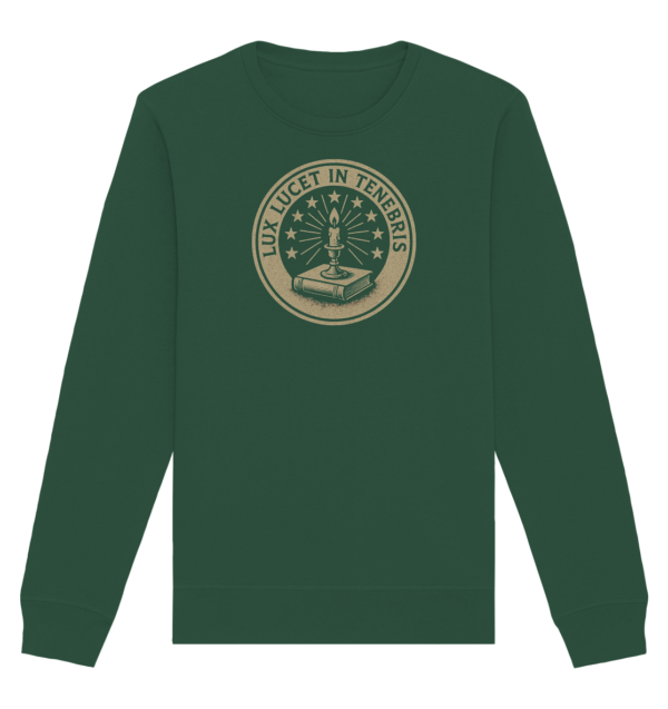 Lux Lucet In Tenebris - The Light Shines In The Darkness - Organic Basic Unisex Sweatshirt - Image 3