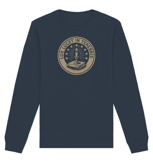 Lux Lucet In Tenebris - The Light Shines In The Darkness - Organic Basic Unisex Sweatshirt - Image 6