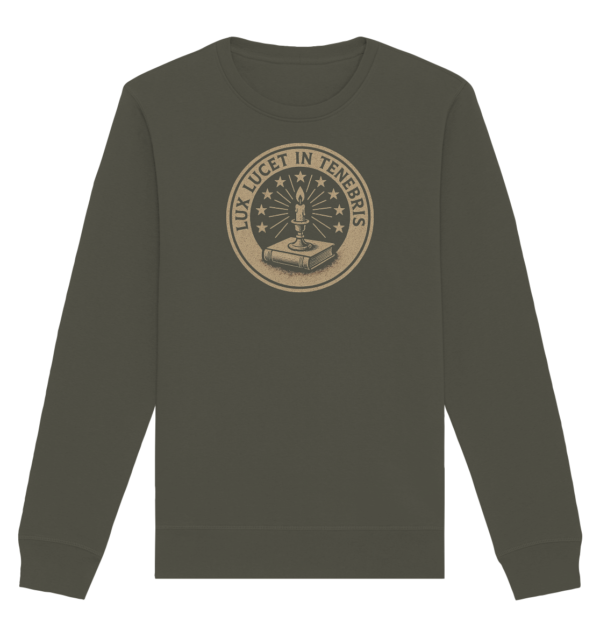 Lux Lucet In Tenebris - The Light Shines In The Darkness - Organic Basic Unisex Sweatshirt - Image 7