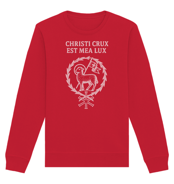 Christi Crux Est Mea Lux - The Cross of Christ is My Light - Organic Basic Unisex Sweatshirt - Image 7