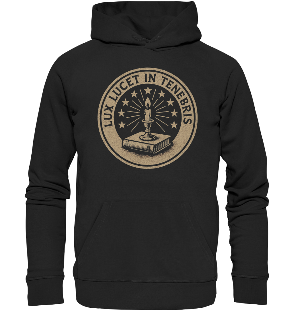 Lux Lucet In Tenebris - The Light Shines In The Darkness - Organic Hoodie