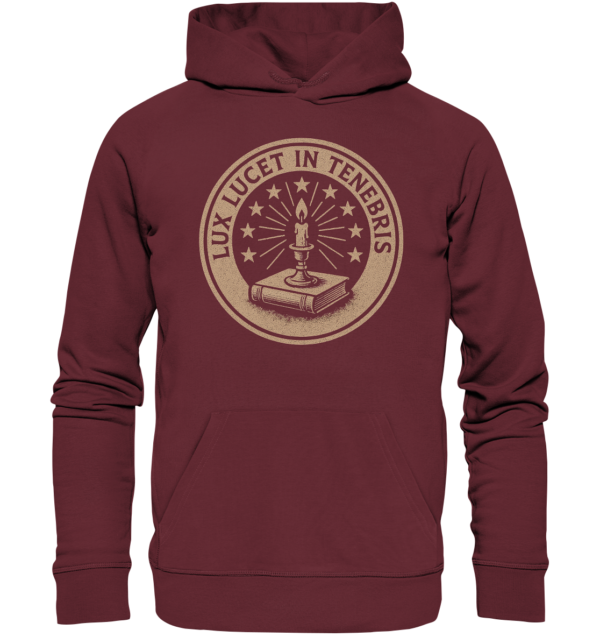 Lux Lucet In Tenebris - The Light Shines In The Darkness - Organic Hoodie - Image 2