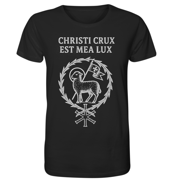 Christi Crux Est Mea Lux - The Cross of Christ is My Light - Organic Shirt - Image 2