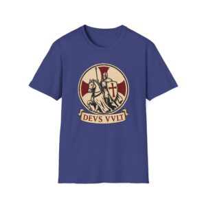 Crusader Knight T-Shirt — 'Deus Vult' Vintage Medieval Cross Tee