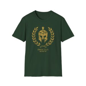 Spartan Helmet Laurel T-Shirt — "Invictus" Vintage Warrior Tee